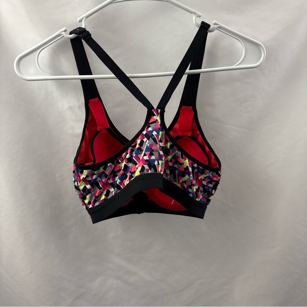 Victorias Secret Sport VSX Logo Front Close Zip Sports Bra 34C Multicolor - Picture 7 of 9